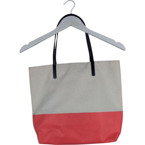 Kate Spade Canvas Tote "Double or Nothing" Pink Beige - Picture 3 of 8